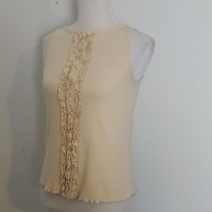 Retro Rags women's ivory ruffled tank top